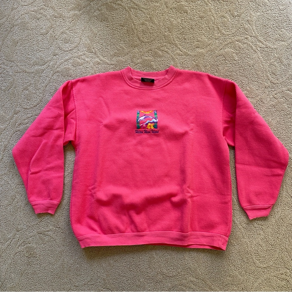 Vintage Hilton Head Waffle Knit Grandma Nana Sweatshirt Size M Exist Sports Line